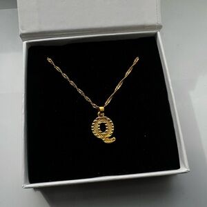 Kid’s Gold Plated Initial Letter Q Pendant Necklace